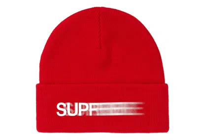 Pre-owned Supreme Motion Logo Beanie In Red