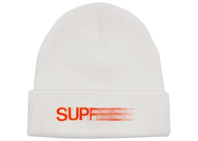 Pre-owned Supreme Motion Logo Beanie In White