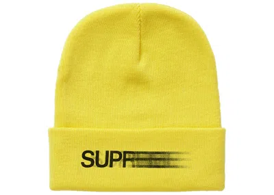 Pre-owned Supreme Motion Logo Beanie In Yellow