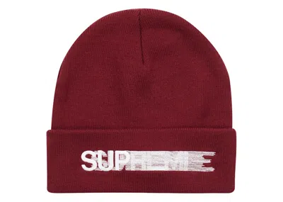 Pre-owned Supreme Motion Logo Beanie (ss23) In Burgundy