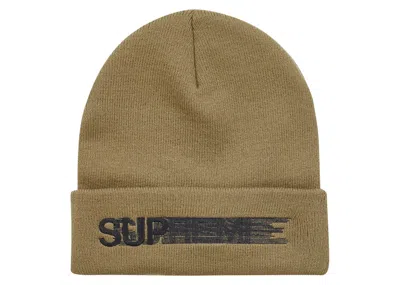 Pre-owned Supreme Motion Logo Beanie (ss23) In Taupe