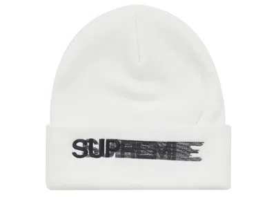 Pre-owned Supreme Motion Logo Beanie (ss23) In White