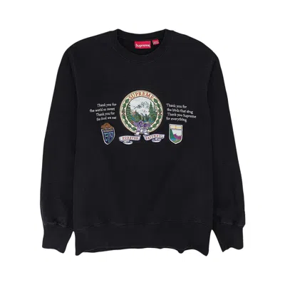 Pre-owned Supreme Mountain Crewneck 'black' | Men's Size M