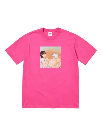 Supreme Mouse-graphic T-shirt In Pink