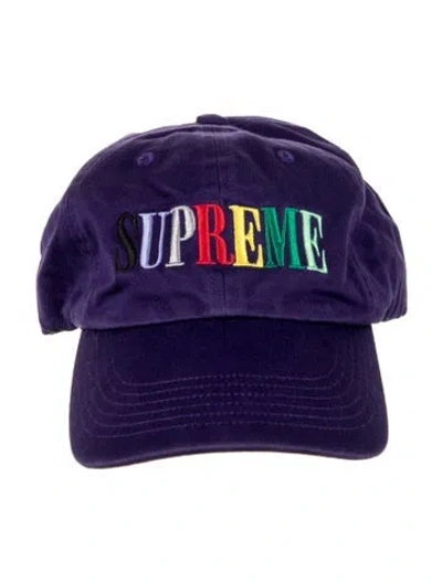 Pre-owned Supreme Multi Color Logo 6-panel In Purple