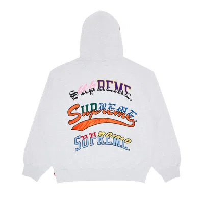 Pre-owned Supreme Multi Logos Hooded Sweatshirt 'ash Grey' | Men's Size L In Gray