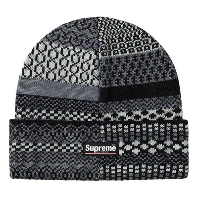 Supreme Multi Pattern Beanie 'black Grey'