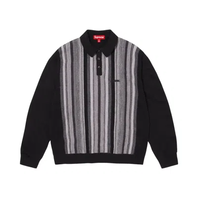Pre-owned Supreme Multi Stripe Polo Sweater 'black' | Men's Size M