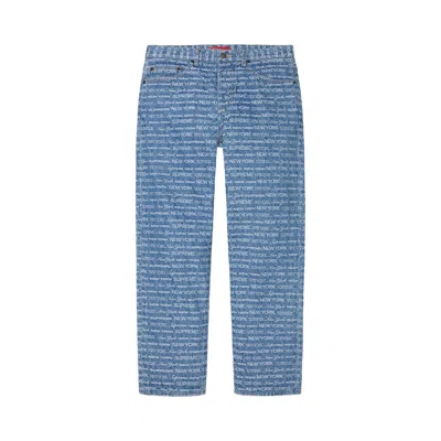 Pre-owned Supreme Multi Type Jacquard Regular Jean 'blue' | Men's Size 32