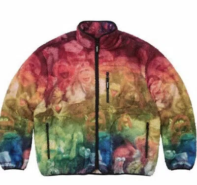 Pre-owned Supreme Muppets Fleece Jacket - Size Medium - Ready To Ship In Multicolor