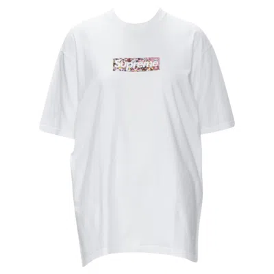 Supreme Murakami Relief Fund Floral Box Logo Cotton Tshirt In White