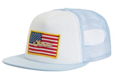 Pre-owned Supreme Name Plate Mesh Back 5panel In Light Blue