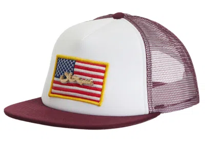 Pre-owned Supreme Name Plate Mesh Back 5panel In Maroon In Burgundy