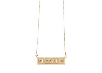 Pre-owned Supreme Name Plate Pendant 14k In Gold