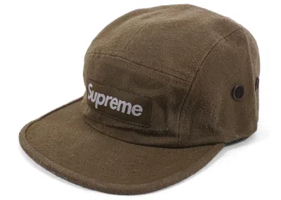 Pre-owned Supreme Napped Canvas Camp Cap In Olive In Green