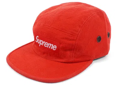 Pre-owned Supreme Napped Canvas Camp Cap In Red