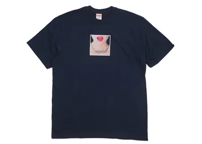Pre-owned Supreme Necklace Tee Shirt In Navy Blue