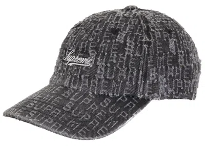 Pre-owned Supreme Needle Punch Denim 6panel In Black