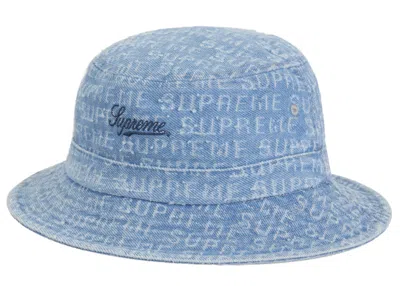 Pre-owned Supreme Needle Punch Denim Crusher Hat In Blue