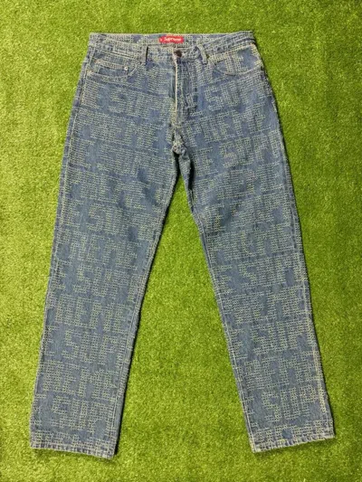 Pre-owned Supreme Needle Punch Regular Jean In Blue