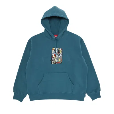 Pre-owned Supreme Neil Blender Mosaic Hooded Sweatshirt 'slate' In Blue