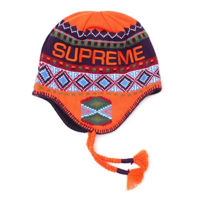 Pre-owned Supreme Nepali Earflap Beanie In Orange