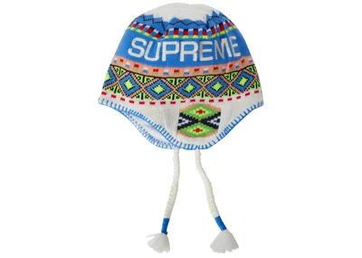 Pre-owned Supreme Nepali Earflap Beanie In White