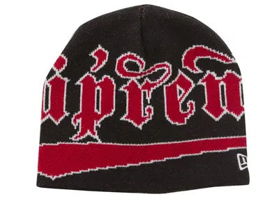 Pre-owned Supreme New Era Accent Beanie In Black