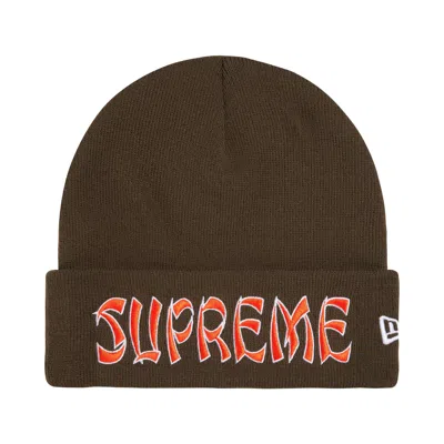 Pre-owned Supreme New Era Action Beanie 'brown' | Men's Size Onesize