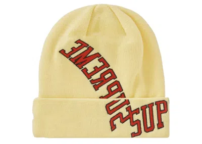 Pre-owned Supreme New Era Arc Beanie In Pale Yellow