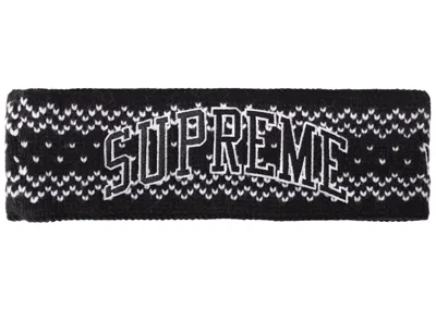 Pre-owned Supreme New Era Arc Logo Headband (fw17) In Black