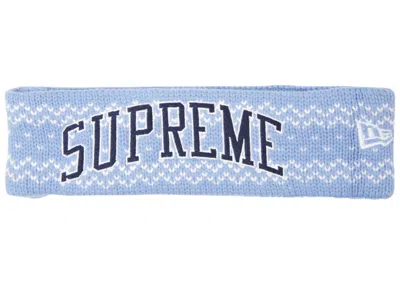 Pre-owned Supreme New Era Arc Logo Headband (fw17) In Light Blue