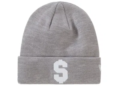 Pre-owned Supreme New Era $ Beanie In Heather Grey