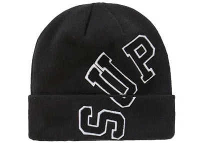 Pre-owned Supreme New Era Big Arc Beanie In Black