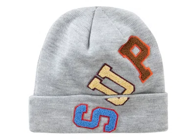 Pre-owned Supreme New Era Big Arc Beanie In Heather Grey