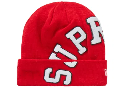 Pre-owned Supreme New Era Big Arc Beanie In Red