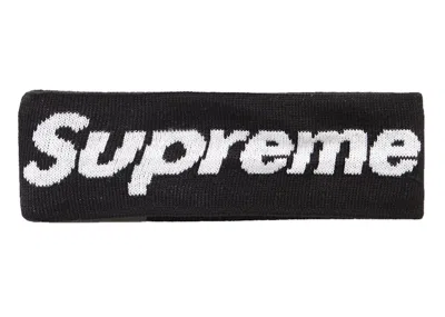 Pre-owned Supreme New Era Big Logo Headband (fw18) In Black