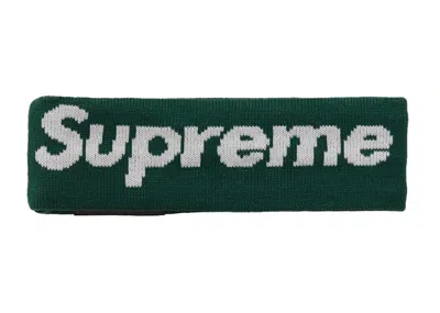 Pre-owned Supreme New Era Big Logo Headband (fw18) In Dark Green