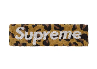 Pre-owned Supreme New Era Big Logo Headband (fw18) In Leopard