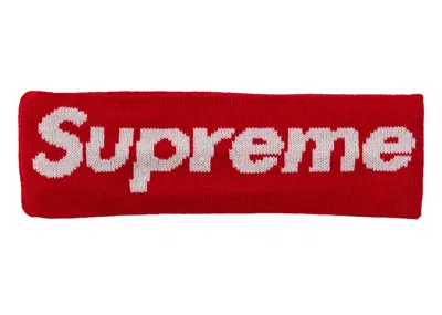 Pre-owned Supreme New Era Big Logo Headband (fw18) In Red