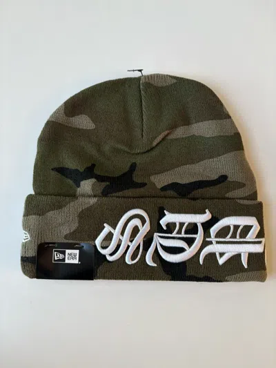 Pre-owned Supreme New Era Blackletter Beanie Camo