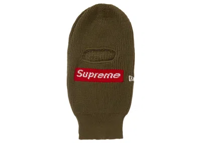 Pre-owned Supreme New Era Box Logo Balaclava (fw22) In Olive In Green