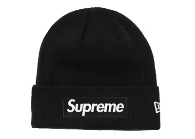 Pre-owned Supreme New Era Box Logo Beanie (fw18) In Black