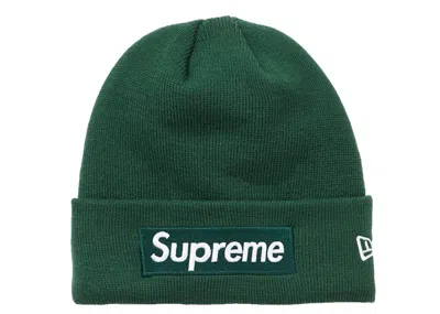Pre-owned Supreme New Era Box Logo Beanie (fw18) In Dark Green