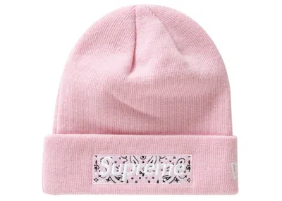 Pre-owned Supreme New Era Box Logo Beanie (fw19) In Pink