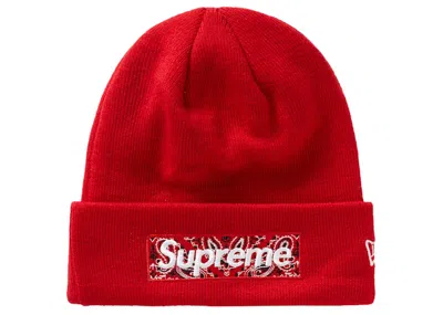 Pre-owned Supreme New Era Box Logo Beanie (fw19) In Red