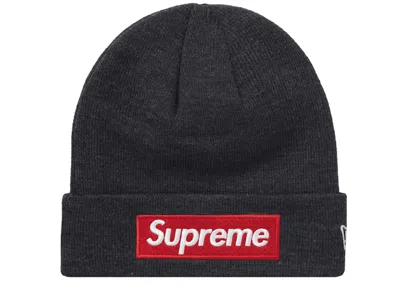 Pre-owned Supreme New Era Box Logo Beanie (fw21) In Charcoal