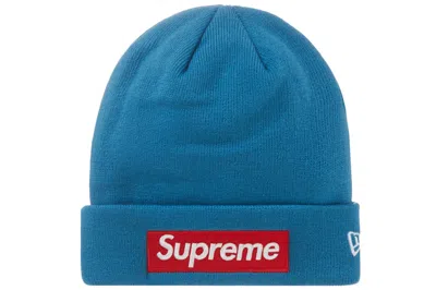 Pre-owned Supreme New Era Box Logo Beanie (fw22) In Blue
