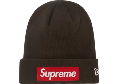 Pre-owned Supreme New Era Box Logo Beanie (fw22) In Brown
