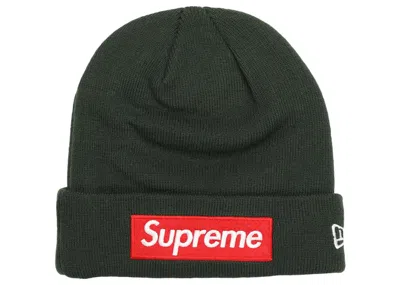 Pre-owned Supreme New Era Box Logo Beanie (fw22) In Dark Pine